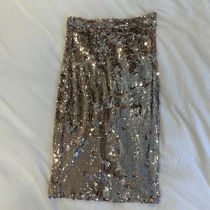Sequin Midi Skirt (rose gold/silver) - perfect for the holidays!